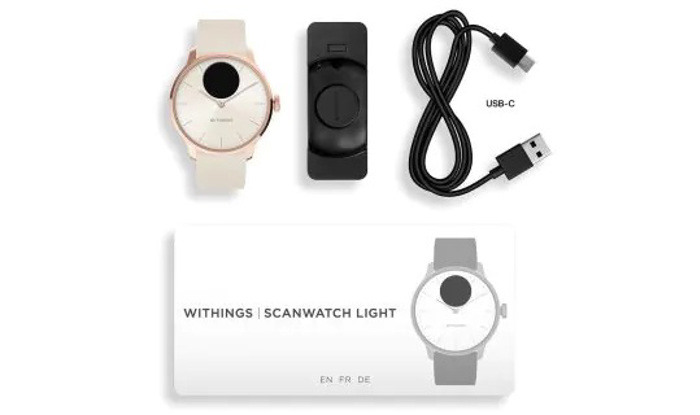 Withings ScanWatch Light Smartwatch Epanafortizomenis Batarias me Lefko Kaoutsouk Louraki HWA11-model 1-All-Int